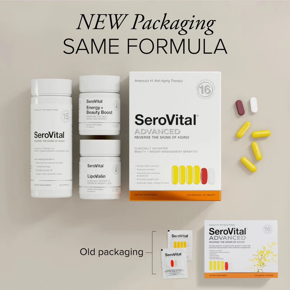 SeroVital terapia antienvelhecimento avançada - 120 cápsulas + 60 comprimidos (90 porções) - Imagem 2 de 4