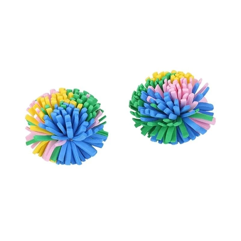 Cats Toy Balls Soft EVA Balls Interactive Kitten Teaser Toy 2in Colorful Balls