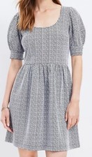 LOFT Women’s Dress Textured Scoop Neck Swing Dress Gray Size Medium