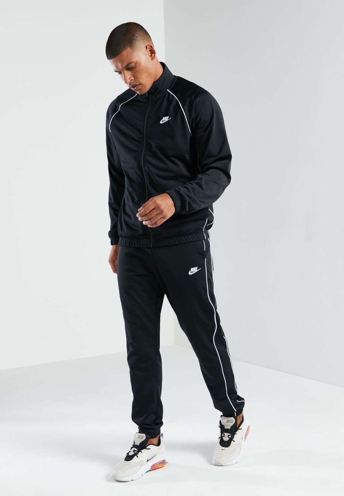 Mens Nike Full Tracksuit Bottoms Zip Top Black Jacket Pants