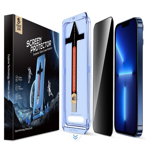 MAGIC JOHN 2 Pack for iPhone 13 Pro Max/iPhone 14 Plus 6.7 inch Privacy Glass... - 第 1/6 張圖片