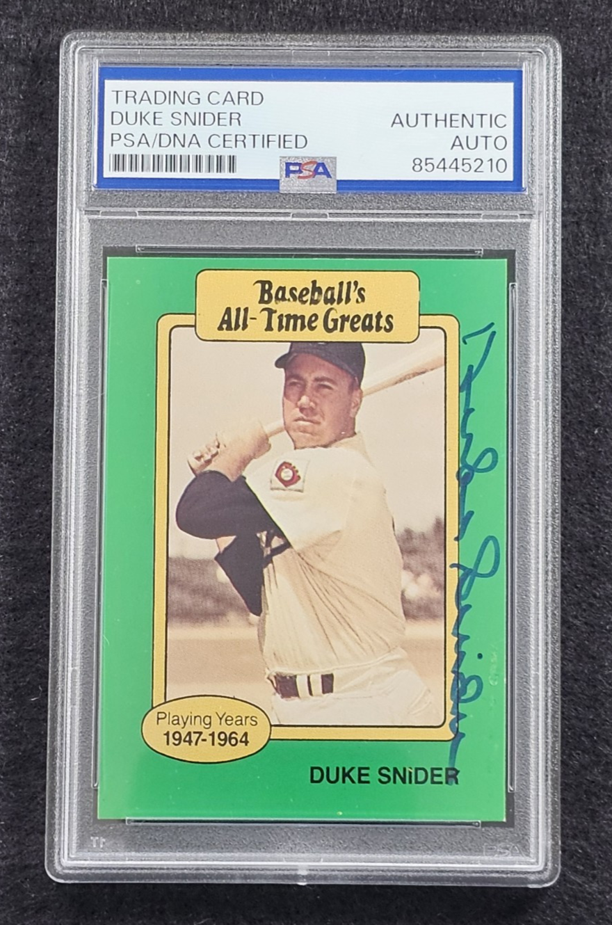 Duke Snider Autographed Signed Baseball Card-HALL OF FAME-BROOKLYN DODGERS-PSA 