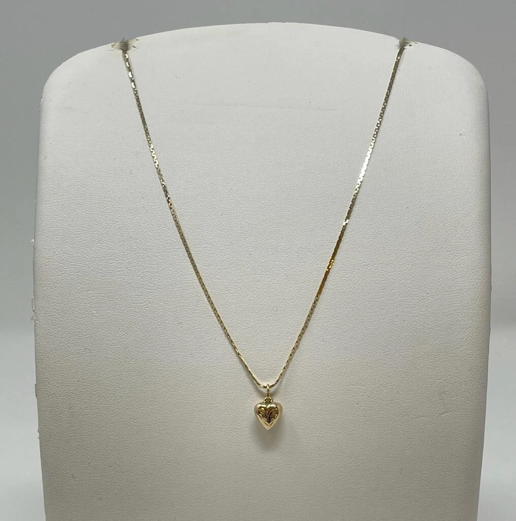 14Kt Yellow Gold Heart Vintage BAB Pendant Necklace