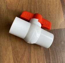 Red Flag White PVC Compact Slip Ball Valve - 1/2”