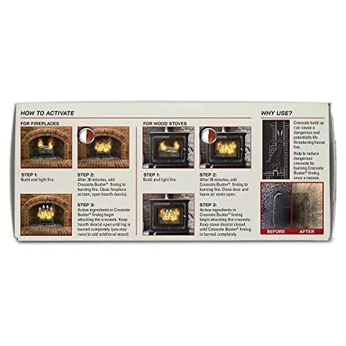 Firelog de seguridad para limpieza de chimeneas Creosote 3,5 lb tronco marrón 1 unidad, Buster NUEVO Foto 3 de 4