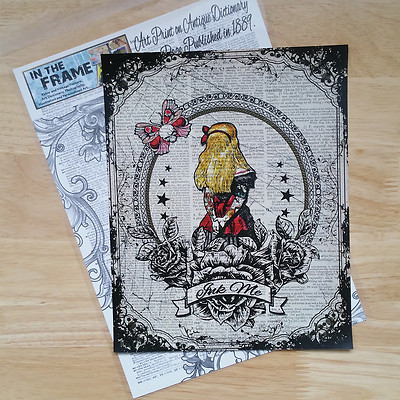 Stampa Alice Nel Paese Delle Meraviglie, Decorazione Per Negozio Di Tatuaggi, Stampa Artistica Del Dizionario, Decorazione Da Parete Con Poster - Italia - Foto 5