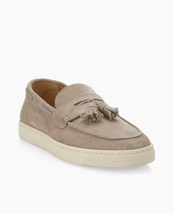 【送料&関税込】Brunello Cucinelli Light Beige Leather Loafe New Brunello Cucinelli Men Suede Slip On Loafer Tassel Beige