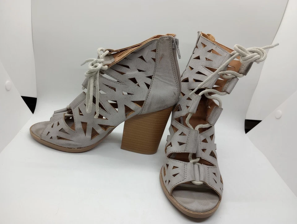 Sandalias de tacón alto Qupid para mujer talla 6,5 gris S023 Foto 3 de 4