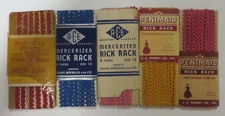 Vtg Lot SEWING TRIM Rick Rack Penimaid JC Penney ACE Bias Tape DISPLAY Boil-Tex