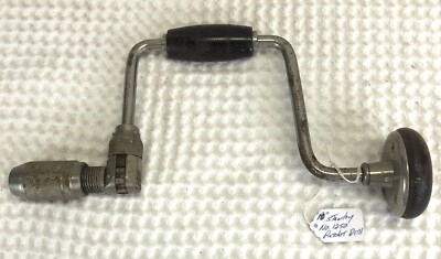 Vintage! Stanley 10'' Chrome Auger Bit Brace Drill No.#1250