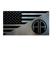 USA FLAG 82ND AIRBORNE U.S. ARMY TACTICAL METALLIC CHROME VINYL DECAL