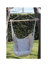 SEDIA A DONDOLO AMACA POLTRONA SHABBY CHIC CON TRAVERSE SOSTEGNO col.naturale 