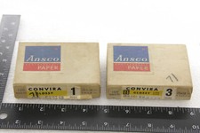  2 Ansco Convira Paper 2.5x3.5" OPEN EXPIRED EMPTY Fogged Exposed Old Pack USED