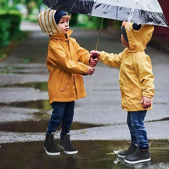 Boys' & Girls' Waterproof Rain Boots – Non-Slip Rubber, Black,5 Big Kid - Image 4 of 4