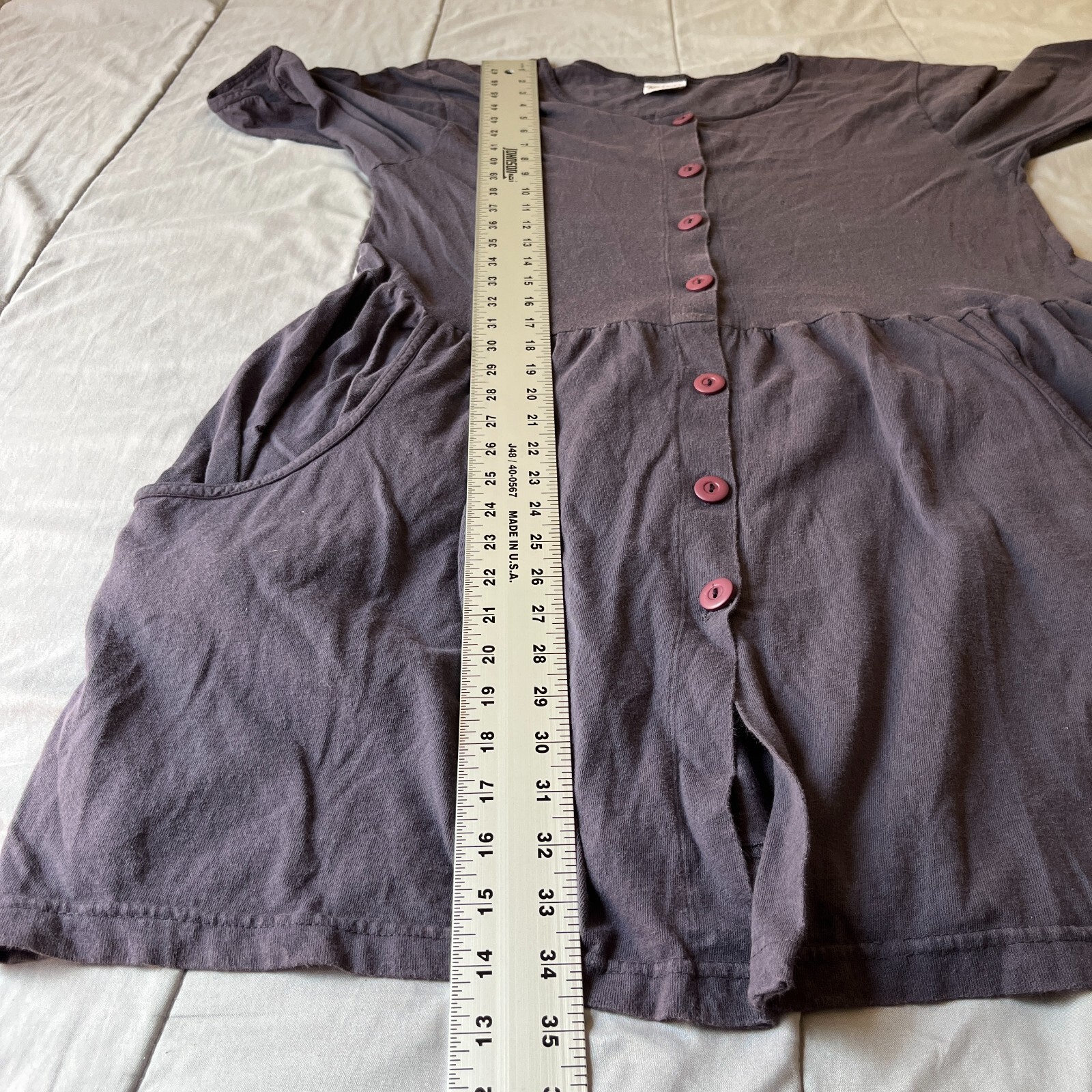 Christy Allen Cotton Basic Button Front Shift Dre… - image 8