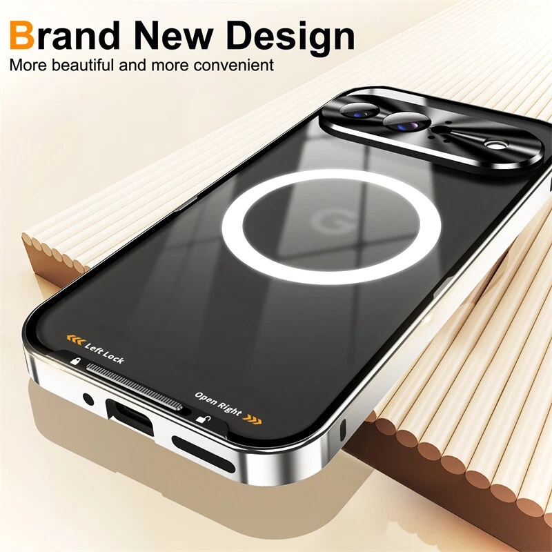 For Google Pixel 9 Pro XL 8 7 8A 7A Aluminum Acrylic Hybrid Case Magnetic Cover - Image 3 of 4