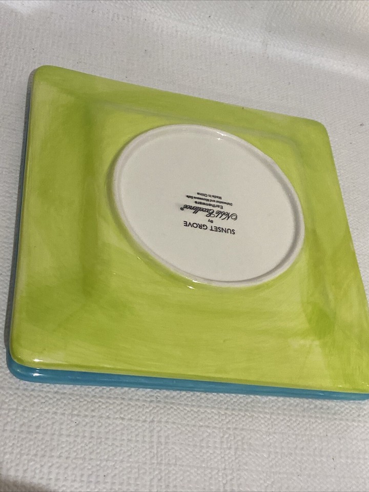 Noble Excellence Sunset Grove Square 9” Square Platter Multicolor