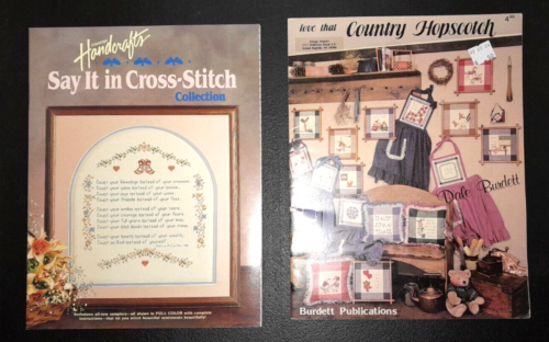 Lot of 10 Counted Cross Stitch Pattern Leaflets Country Living Folk Vintage - Picture 5 of 6