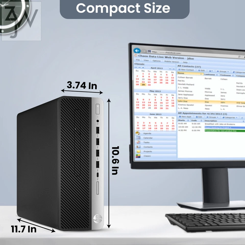 HP Desktop Computer PC Intel i7-9th 64GB DDR4 2TB SSD 2TB HDD 24" LED Win 11 Pro - Image 3 of 4
