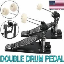 USA Professional Double Bass Drum Pedal Twin Kick Drum Pedal Adult Percussion