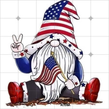 Sublimation Print USA Gnome Flag Ready to Press Heat Transfer