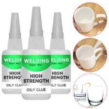 3 PACK Instant Adhesive Bottle Stronger Super Glue Multi-Purpose Clear Glue 2023