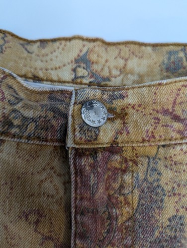 Vintage 1990s Crossing Pointe Ginger Paisley Denim Jeans Size 14 Miss USA Cotton - Picture 6 of 9