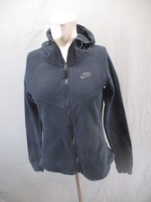 NIKE Size S Womens Black Cotton Blend Full Zip Stand Collar Athletic Jacket 741
