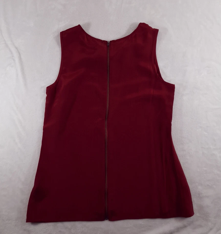 Ted Baker Blouse Womens Red Size 3 UK 12 Pure Silk Wine Colour  - Image 2 of 4