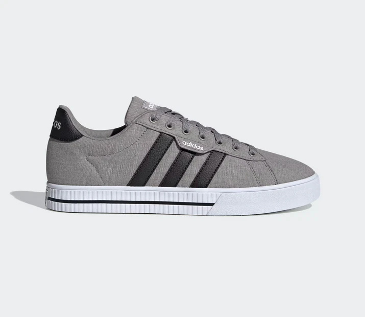 adidas Daily 3.0 Skate Mens Shoes Casual Sneakers Grey Black White FW3270