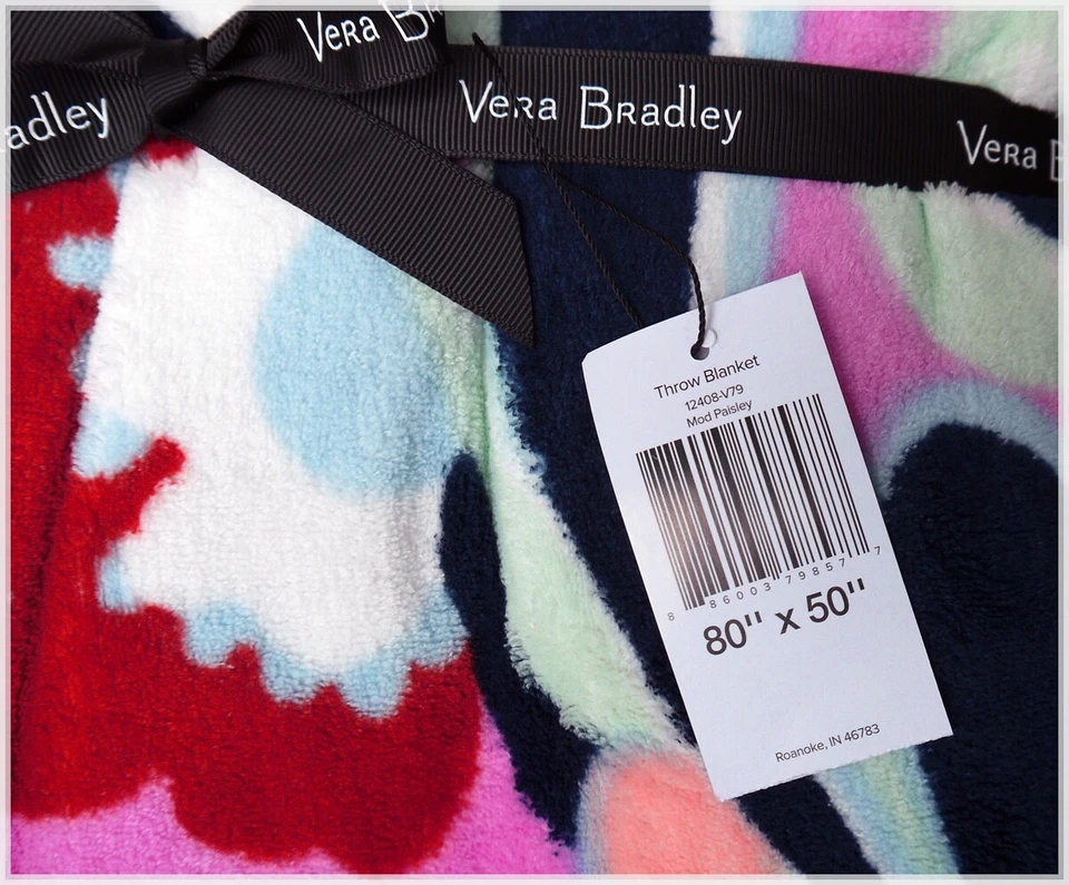 NWT Vera Bradley Throw Blanket MOD FLORAL 80” X 50” Soft Plush 12408-V79 - Image 4 of 4