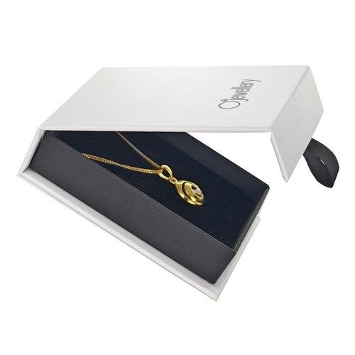 Diamond Swirl Pendant Yellow Gold Plated Sterling Silver 18inch Chain - Picture 8 of 9