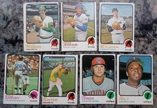 Lot of 7 - 1973 Topps Baseball Cards 84, 180, 199, 213, 235, 247, 259 Filler VG