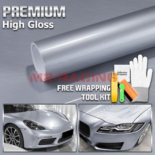 High Gloss Silver Glossy Car Vinyl Wrap Sticker Decal Sheet Film DIY Air Release