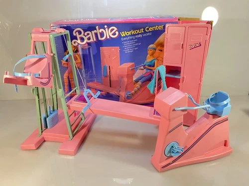 VTG BARBIE RETRO EXERCISE CENTRE PLAYSET 1984 WORKS NEAR COMPLETE (1 Weight)