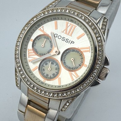 Gossip Quartz Watch Men Dual Tone Small Second Day Date Japan Analog New Battery