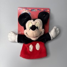 Disney Mattel Vintage Mickey Mouse Plush Stuffed Hand Puppet Arcotoy NEW