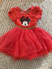 Disney Minnie Mouse Red Dress Tutu Girls Size 3T Dress Up