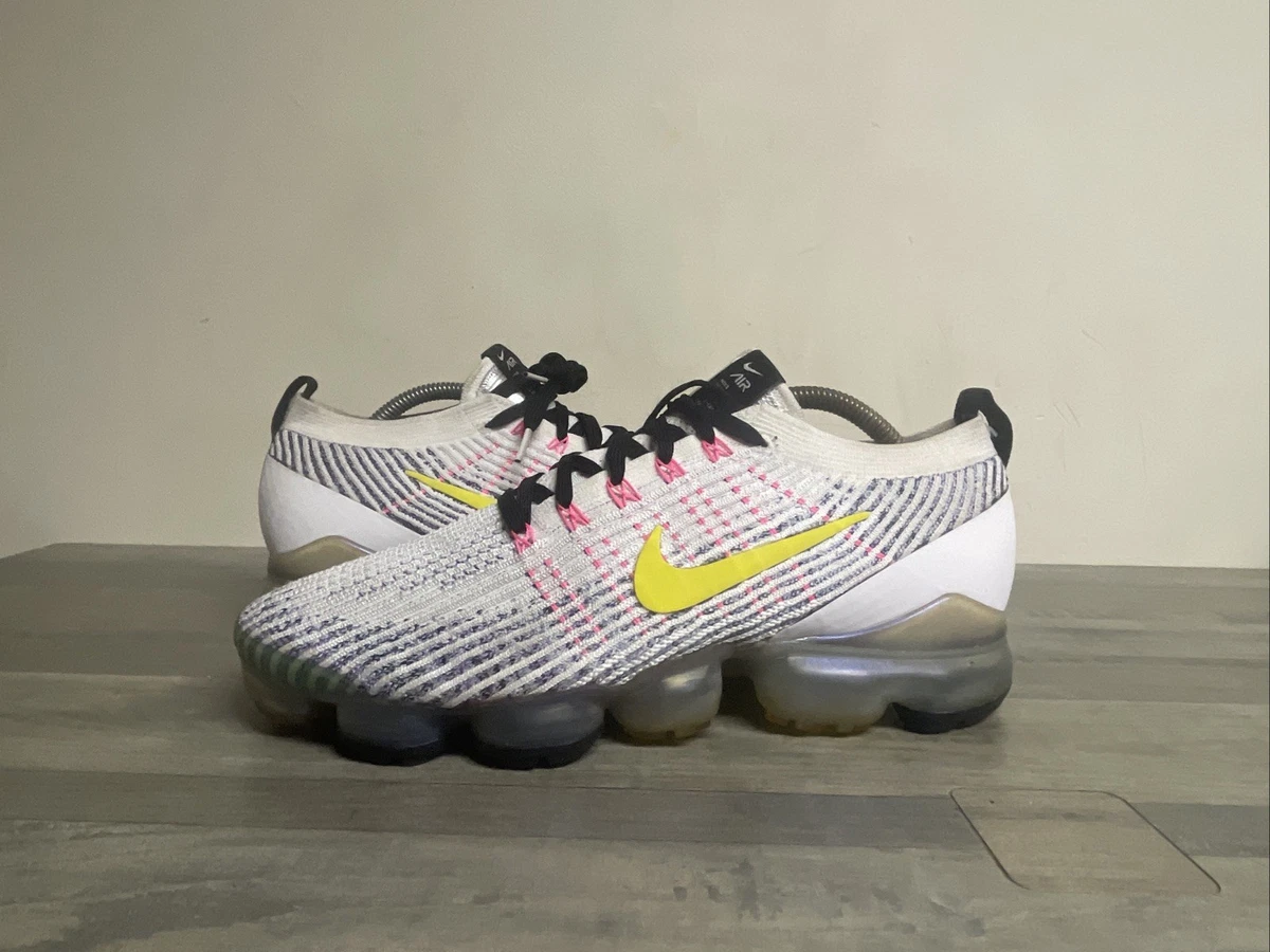 Nike Air VaporMax Flyknit 3 White Dynamic Yellow | eBay