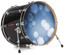 Vinyl Decal Skin for 20" Bass Kick Drum Head Bokeh Hex Blue