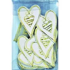 Paper Cellar White Gold Hearts Embellishments Wedding Anniversary Card Making