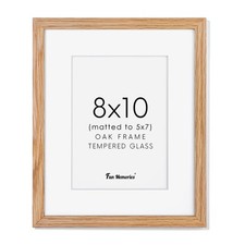 8x10 Picture Frame, Solid Oak Wood 8"x10" Photo Frame, Tempered Real Glass, 8...