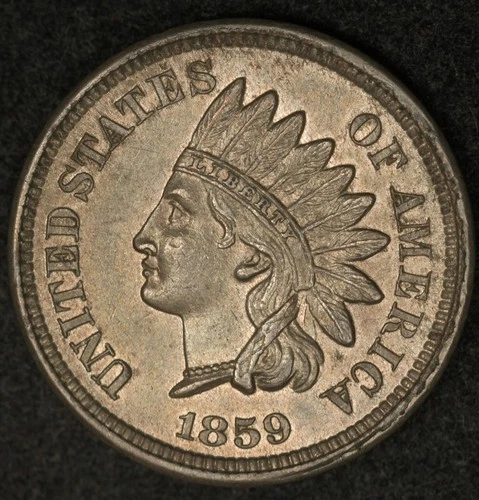 1859 PCGS AU58 INDIAN HEAD CENT GREAT COLOR FIRST YEAR OF ISSUE