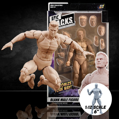 EPIC H.A.C.K.S. Blank Male Champagne Beige 6'' Scale Premium Action Figure