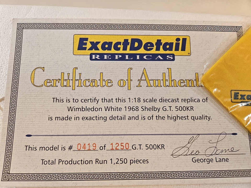 Exact Detail 1968 Shelby GT 500KR 1/18 Scale Diecast Limited Edition - Image 2 of 4