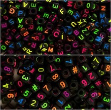 800Pcs 6 6Mm Black Square Acrylic Alphabet Letter Beads A-Z Include 100Pc