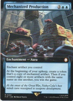 MTG: Fallout: Extended Art Mechanized Production: Lightly Played Condition