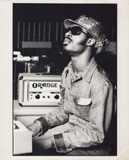 Stevie Wonder London playing keyboard Orange amp 1974 - Original Press Photo