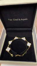 Van Cleef & Arpels 18ct Yellow Gold Mother of Pearl Clover Bracelet