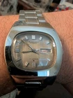 Seiko TV Dial Watch Mens 17j Day/Date Arabic Day,   Stainless Automatic Vintage